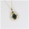Image 2 : Green Tourmaline and Diamond Pendant