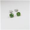 Image 2 : Radiant Green Diamond Stud Earrings