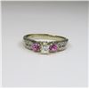Image 1 : Diamond and Pink Sapphire Ring