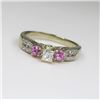 Image 2 : Diamond and Pink Sapphire Ring