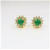 Image 1 : Emerald and Diamond Stud Earrings