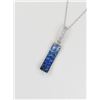 Image 3 : Contemporary Blue Sapphire and Diamond Pendant