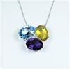 Blue Topaz, Amethyst and Citrine Pendant