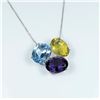 Image 2 : Blue Topaz, Amethyst and Citrine Pendant
