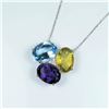 Image 3 : Blue Topaz, Amethyst and Citrine Pendant