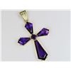 Image 2 : Artisan Crafted Amethyst Cross Pendant