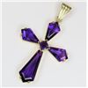 Image 3 : Artisan Crafted Amethyst Cross Pendant
