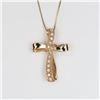 Image 1 : Graceful Rose Gold Diamond Cross Pendant