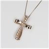 Image 2 : Graceful Rose Gold Diamond Cross Pendant
