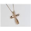 Image 3 : Graceful Rose Gold Diamond Cross Pendant