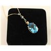 Image 3 : Large Oval Blue Topaz w/ Accenting Diamond