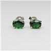 Image 1 : Fine Vivid Green Tsavorite Garnet Earrings