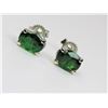 Image 2 : Fine Vivid Green Tsavorite Garnet Earrings