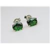 Image 3 : Fine Vivid Green Tsavorite Garnet Earrings