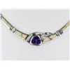 Image 2 : Amethyst, Inlayed Opal and Diamond Necklace