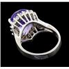 Image 3 : 6.36 ctw Tanzanite and Diamond Ring - 14KT White Gold
