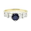 Image 2 : 1.53 ctw Oval Brilliant Blue Sapphire And Diamond Ring - 18KT Yellow And White G