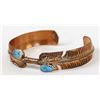 Image 1 : Navajo Copper and Turquoise Feather Bracelet