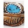 Image 3 : Navajo Copper and Turquoise Feather Bracelet