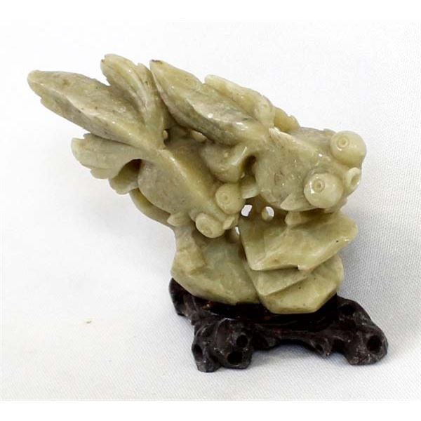 Chinese Carved Soapstone Goldfish Sculpture