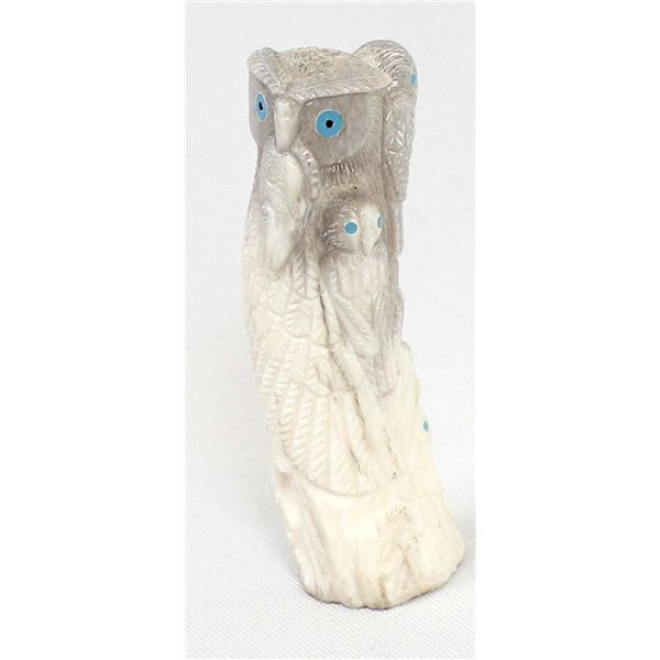 Zuni Antler Owl Family Fetish by Destry Siutza