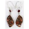 Image 1 : Sterling Silver Jasper and Garnet Earrings