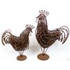 Image 1 : Pair of Rustic Metal Art Chickens