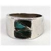Image 2 : Sterling Turquoise and Serpentine Ring, Size 11