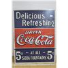 Image 1 : Coca Cola Metal Sign 12.5" X 16"