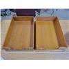 Image 1 : 2 large - Banker's wooden IN/OUT  correspondence trays