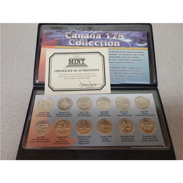 1992 (125th Anniversary) Collection quarters representing each province /territory