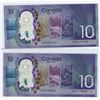 Image 2 : 2017 - 2 - $10.00 (150 Year) Notes CDA7198854 & CDE0184155 - VF