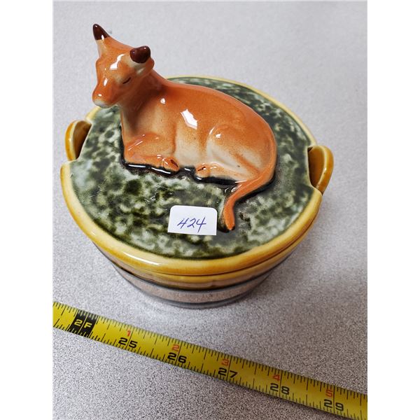 Cow butter dish