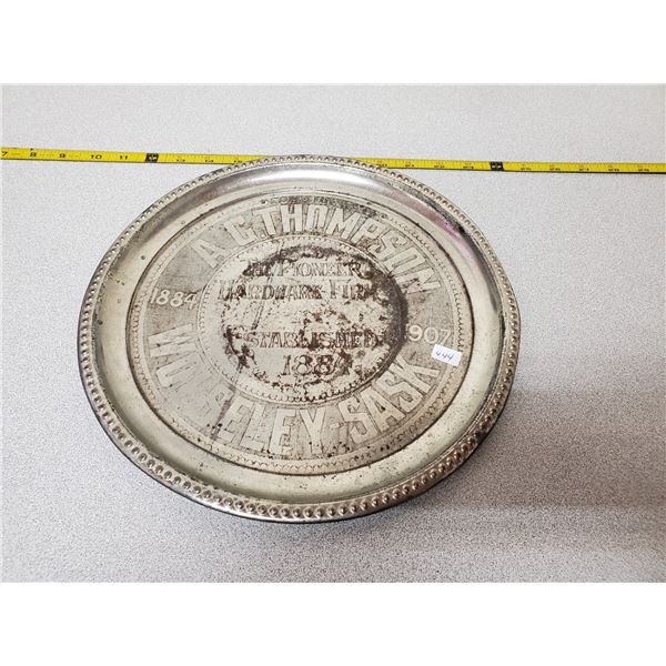 Plate - Pioneer hardware Wolseley, SK 1907