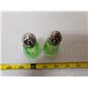 Image 2 : Green depression glass salt & pepper