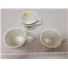 Image 3 : Three green/white restaurant mugs - one marked C.N.I.B.