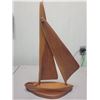 Image 3 : Teak sailboat - 18 inches high - adjustable base