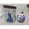 Image 1 : Delft Christmas ball ornament in tin