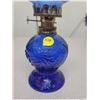 Image 2 : Blue glass oil lamp