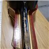 Image 10 : cowboy guitar 24 1/2" scale approx with custom made hard wood case, well played guitar