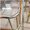 Image 3 : brass and glass coffee table and side table