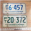 Image 1 : 1974 and 1976 PT Saskatchewan license plates