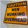 Image 1 : Road sign Caution Men Working Overhead