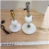 Image 1 : Hobnail milk glass table lamps