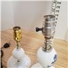 Image 3 : Hobnail milk glass table lamps