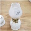 Image 3 : Pari of miniature milk glass coal oil lamps