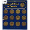 Image 1 : COAT of ARMS of CANADA / FLORAL EMBLEMS MEDALLION SET
