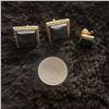 Image 1 : black Alaskan cufflinks and tie pin (Hematite) Alaska black diamond
