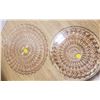 Image 1 : pair of pink depression glass plates