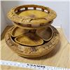 Image 1 : vintage 2 tier wooden hand carved lazy susan